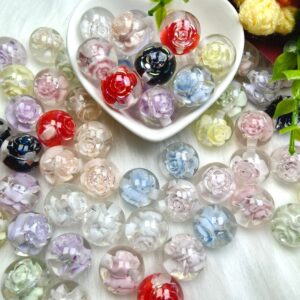 16MM transparent rose beads resin beads 10PcS