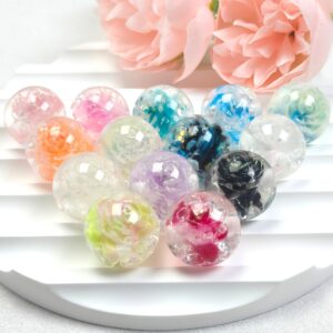 16mm luminous rose resin beads 10PCS