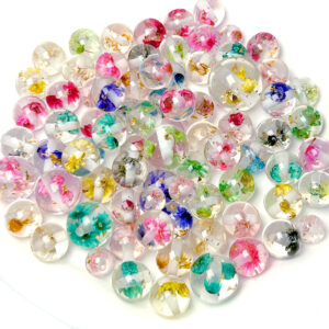 16mm transparent dried flower beads resin beads 10PCS
